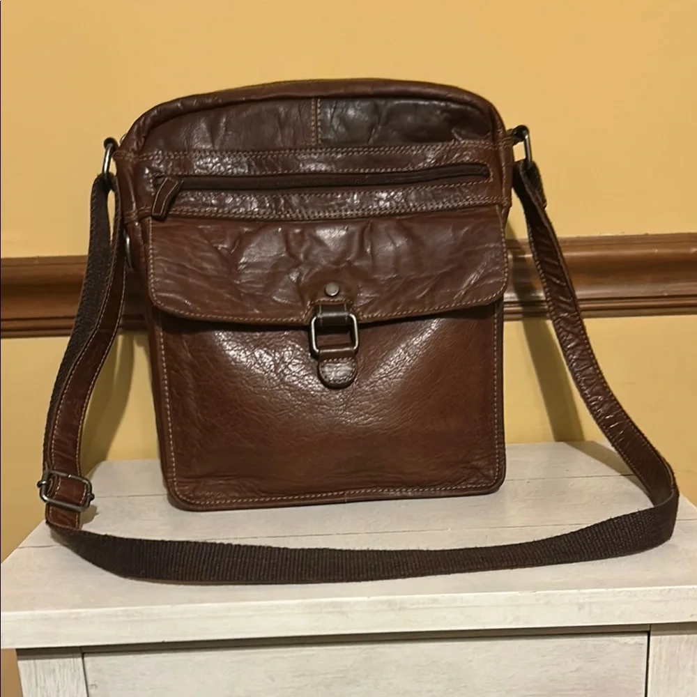 Jack George Voyager Brown Leather Men's Crossbody Bag
